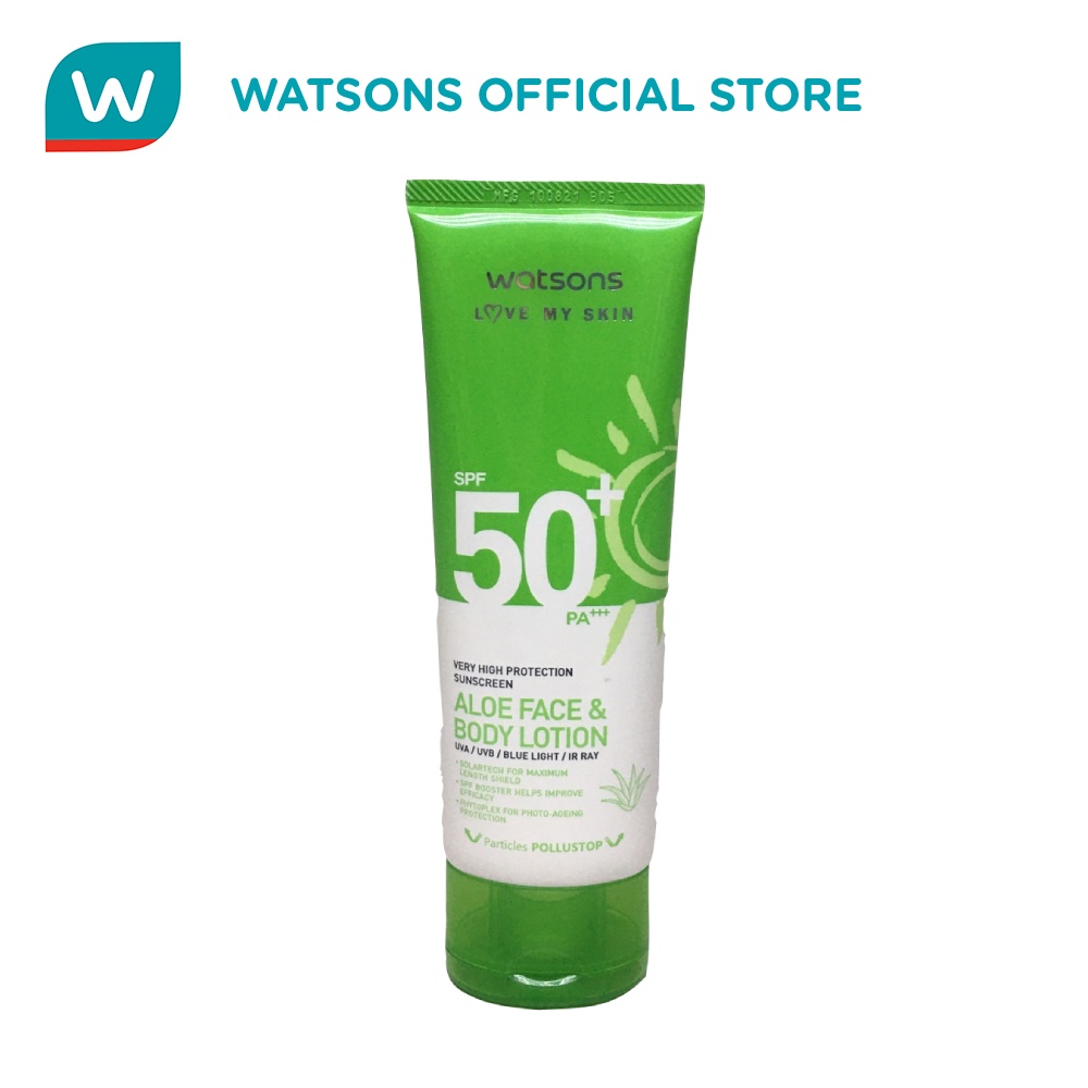 WATSONS Aloe Face and Body Lotion SPF50+ 100ml P6_K