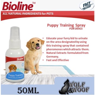 ☉BIOLINE Puppy Potty Training Spray 50ML✵。 potty trainer dog 。