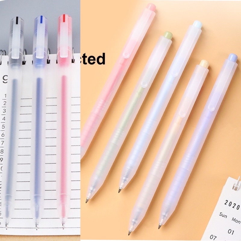 Muji style ballpen Gel Pen Black Ball Pen office school supply macaron ...