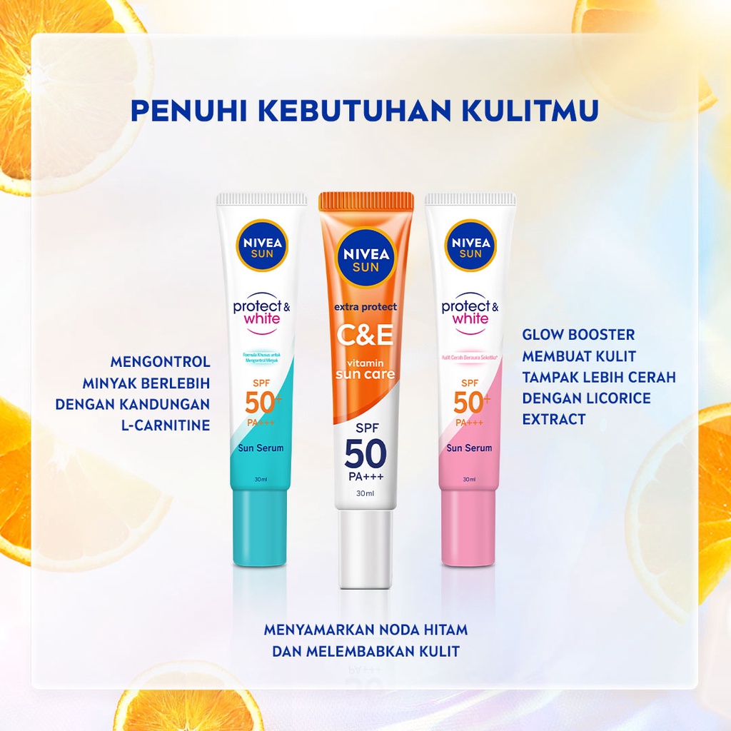 MATAHARI Nivea Sun Protect & While Sun Serum Instant Sunscreen Aura Oil ...