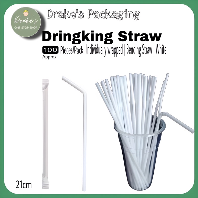 Bending Straw Individually Wrapped 100pcs/Pack Donewell | Shopee ...