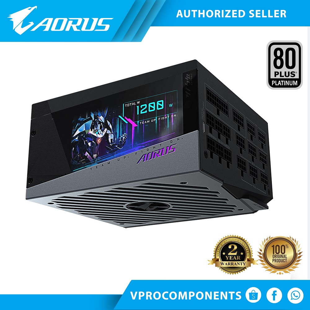 GIGABYTE AORUS P1200W 1200W 80+ PLATINUM FULLY MODULAR POWER SUPPLY ...