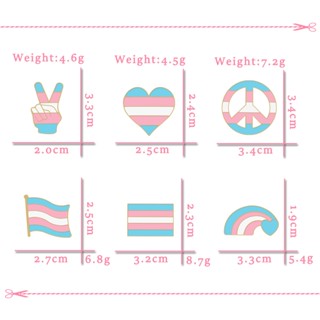 LGBT Trans Pride Enamel Pin Rainbow Flag Transgender Brooch Transsexual Heart Peace and Love Symbol #5