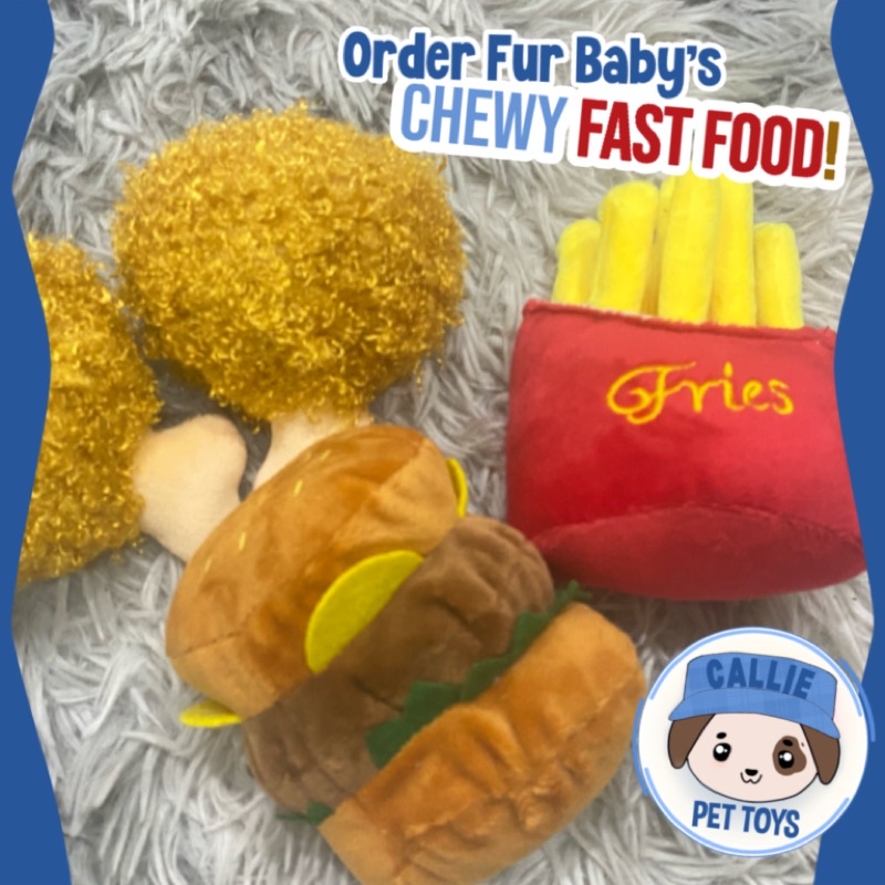 Pet Dog Toy Plush Toy Chew Toy Fast Food Treat Set Food Fries Chicken