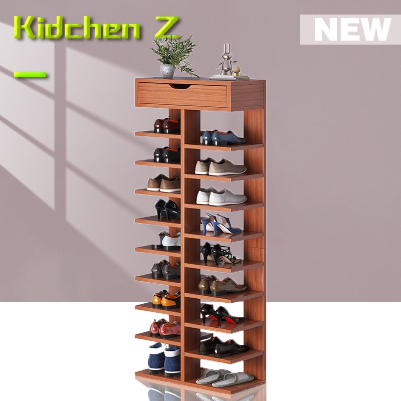 High Quality Wooden Shelves Shoe Storage Rack With Drawers