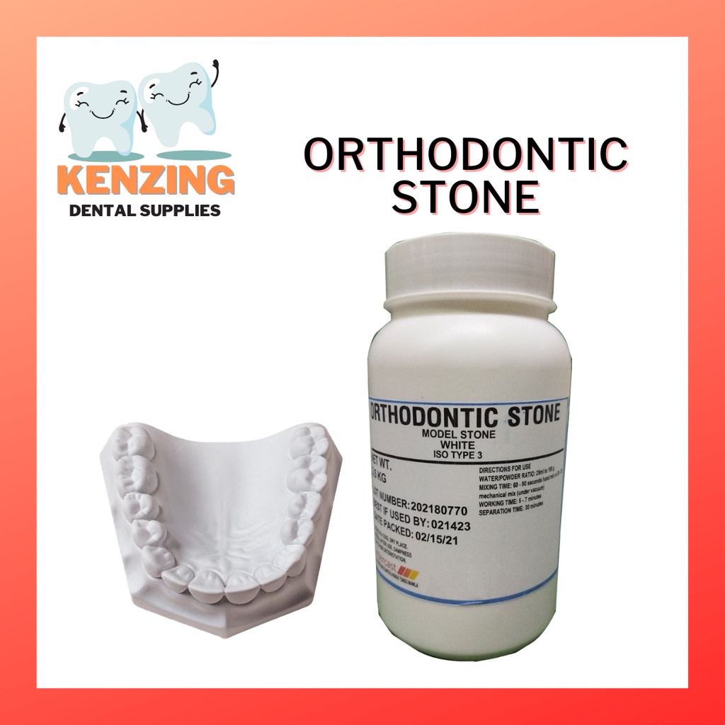 Orthodontic stone M0DEL STONE WHITE ISO TYPE 3 (2.5kg per jar) Shopee