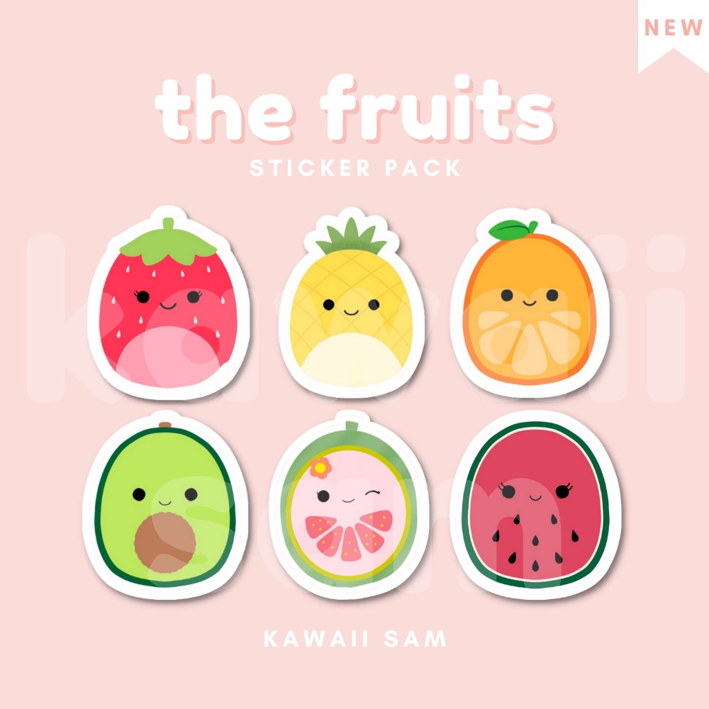 [NEW] The Fruits Sticker Pack, Squishmallow by Kawaii Sam Shopee
