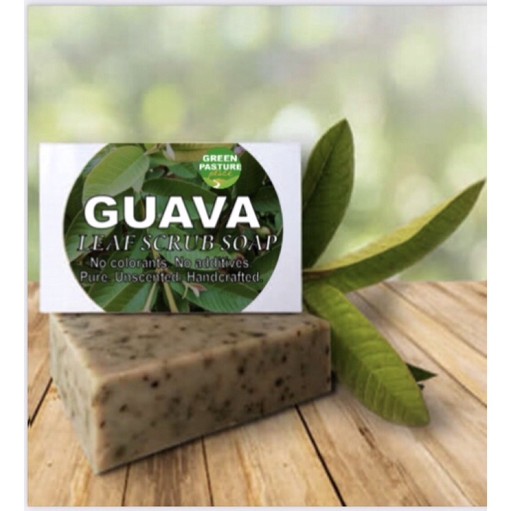 Green Pasture Guava Basil Madre De Cacao Tumeric Leaf Scrub Soap Repair