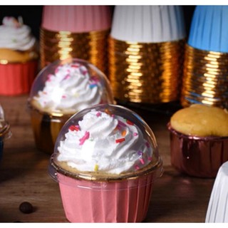 10/20/50 PCS/Pack Aluminium foil Muffin Cupcake Liner Cake Baking Cup Tray Case Cake Paper Cups .