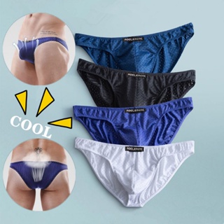Ice Silk Underwear Men's Briefs Underpants Mesh Sexy Breathable Fashion Thin Shorts