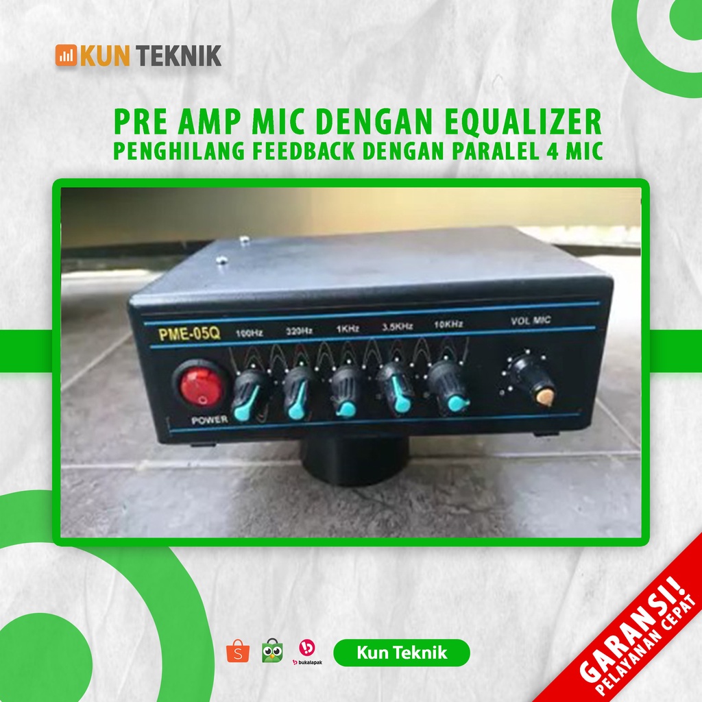 Pre Amp mic With feedback Removal Equalizer With Parallel 4 mic PME 05Q