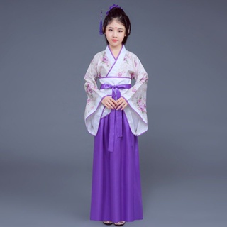 New Style Children's Costume Tang Girls' Fairy Clothing Performance Ancient Princess Guzheng Hanfu Imperial Concubine #9