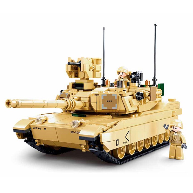 781PCS Sluban B0892 Army Tank Model M1A2 Sep V2 Abrams Building Block
