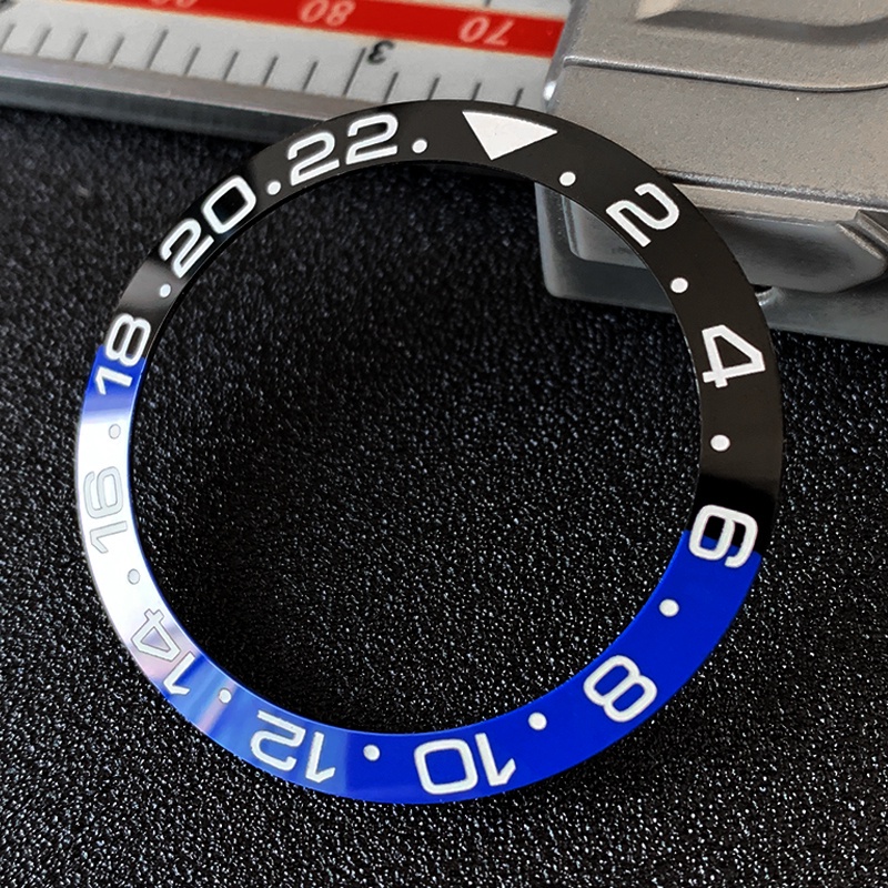Sloped ceramic bezel insert GMT style Blue/Red bezel 38*30.6mm GMT Master for Rolex watch parts