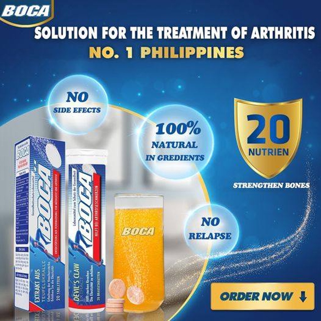 BOCA Effervescent 20 Tablets 100 Automatic Components for (Joint Pain