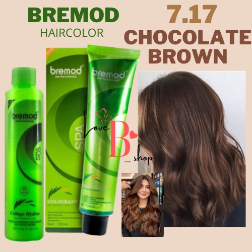 Bremod 717 Chocolate Brown Hair Color Set With Oxidizing Shopee Philippines 7329