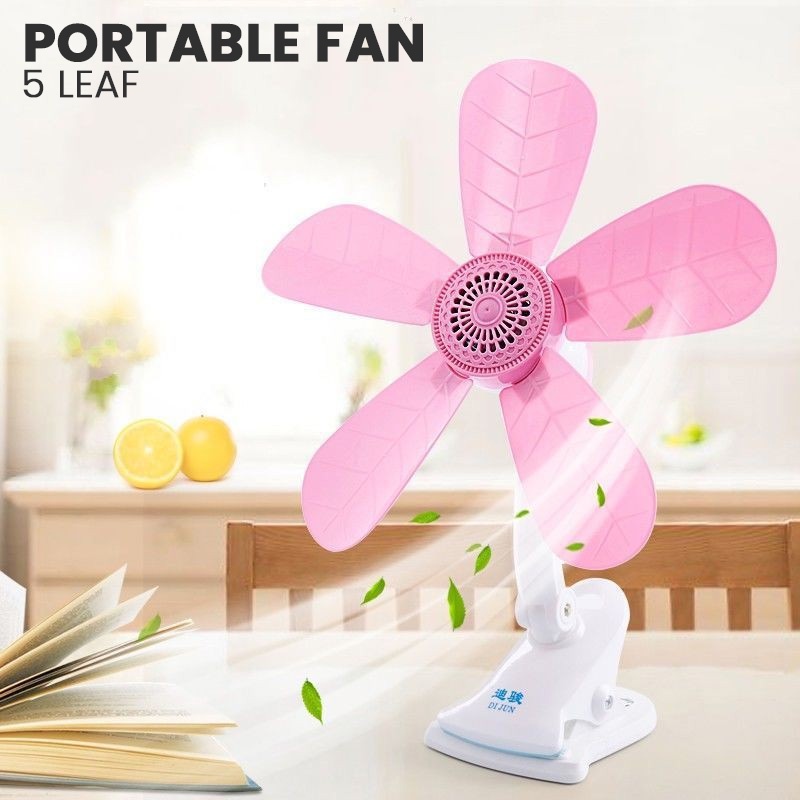 5Blade Portable Clip Electric Fan Fan W/ Clip Clover Fan AntiHeat