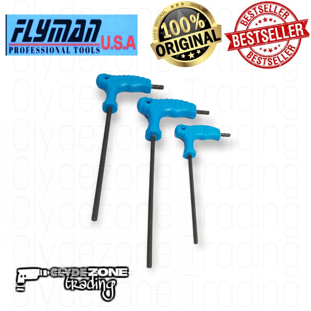 FLYMAN ORIGINAL LGrip Allen Wrench Set Hex Keys 3 Pcs. 4, 5, 6mm