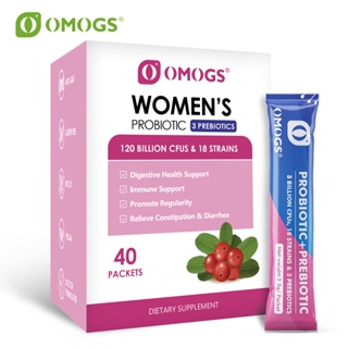 OMOGS probiotic powder for women-120 billion-for health-supplement-with cranberry-40 sticks