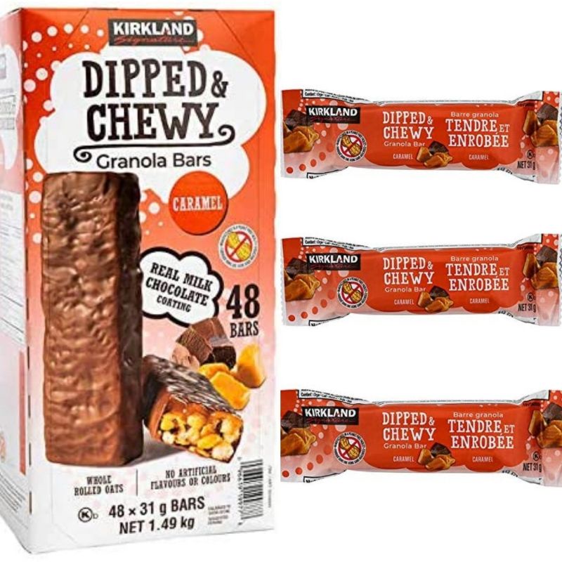 Kirkland Signature Dipped and Chewy Caramel Granola Bars 31grams ...