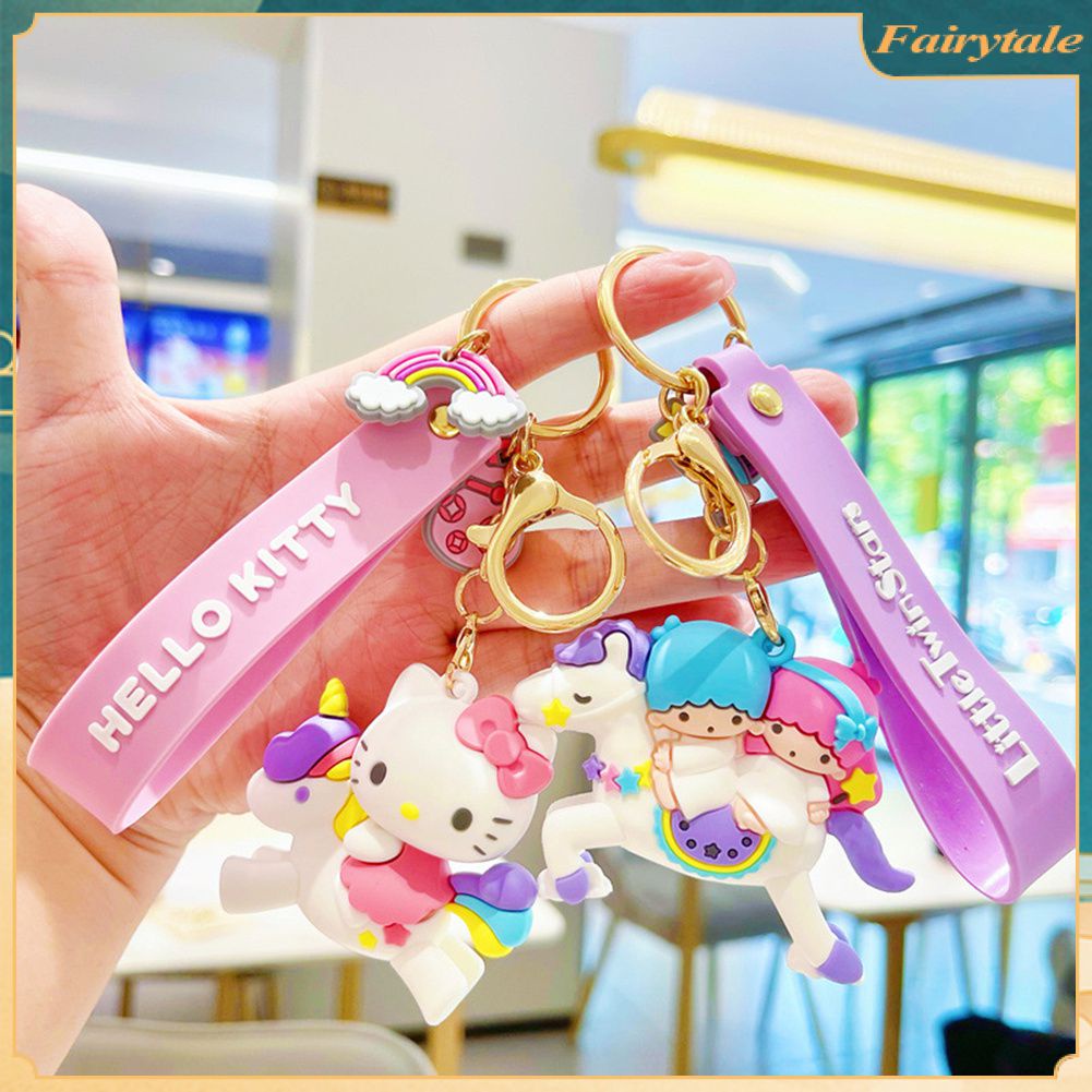 Cute Sanrio Keychain Hello Kitty Gemini Melody Cinnamoroll 3d Animation
