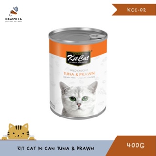 Kit Cat Atlantic Tuna With Prawn Canned Cat Food 400g