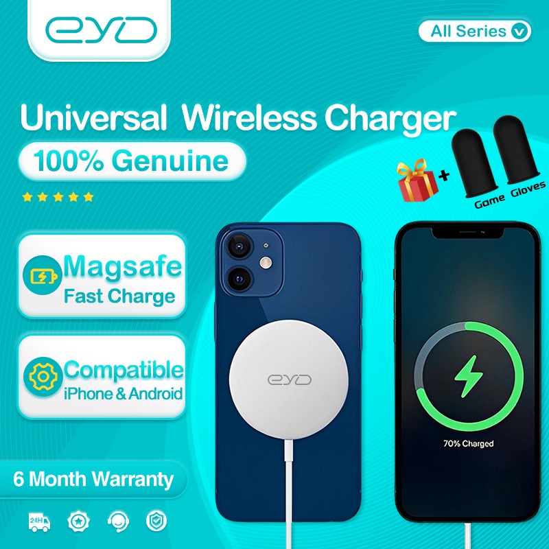 EYD Universal 15W Wireless Charger Magsafe Qi Fast Charging Receiver