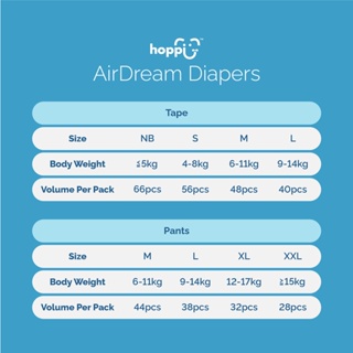 Hoppi AirDream Pants Diapers	44's (MEDIUM) Pack of 1 #9