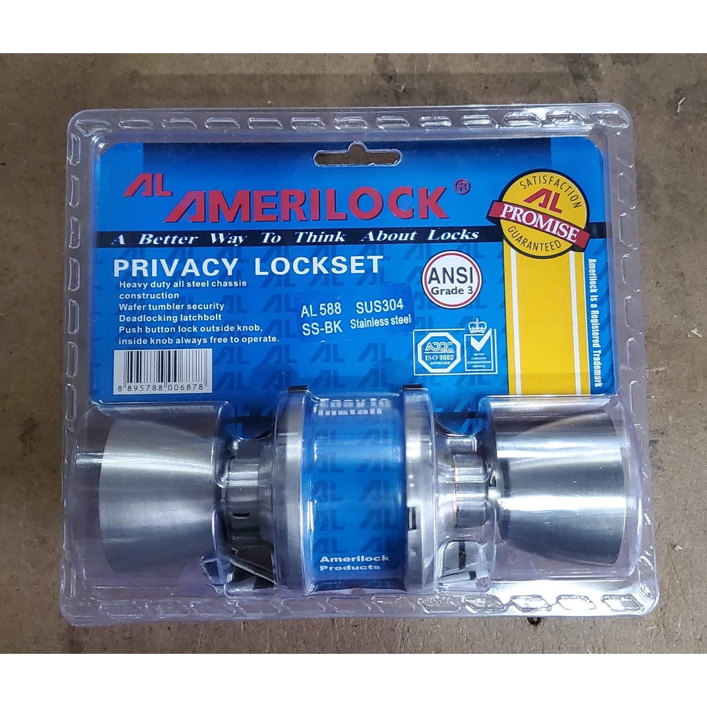 AMERILOCK DOOR STAINLESS SUS 304 KNOB TYPE KEYLESS LOCK AL 588 SS