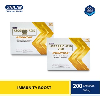 Unilab Immuntab Vitamin C(Sodium Ascorbate)with Zinc 100s(For Strong Health, Boosts Immunity) 2boxes