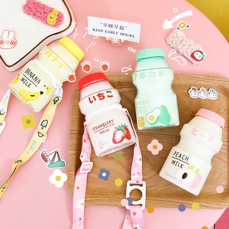 Plastic Water Bottle Tour Drinking Bottle Yakult Shape Cute Kawaii Milk