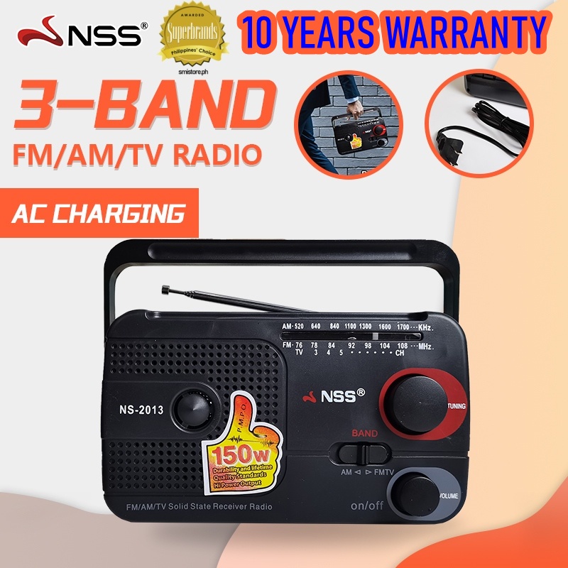 NSS radio classics am/fm/tv radio power by ac/ battery with big speaker &  large knob for elder | Shopee Philippines