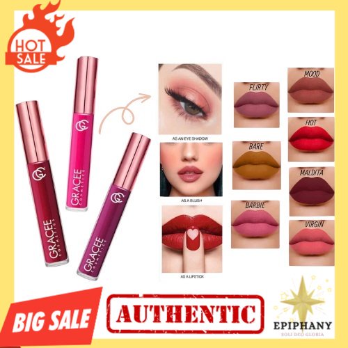 SCD Gracee Cosmetics Premium Lip Velvet 3 Ways Lip Tint, Cheek Tint
