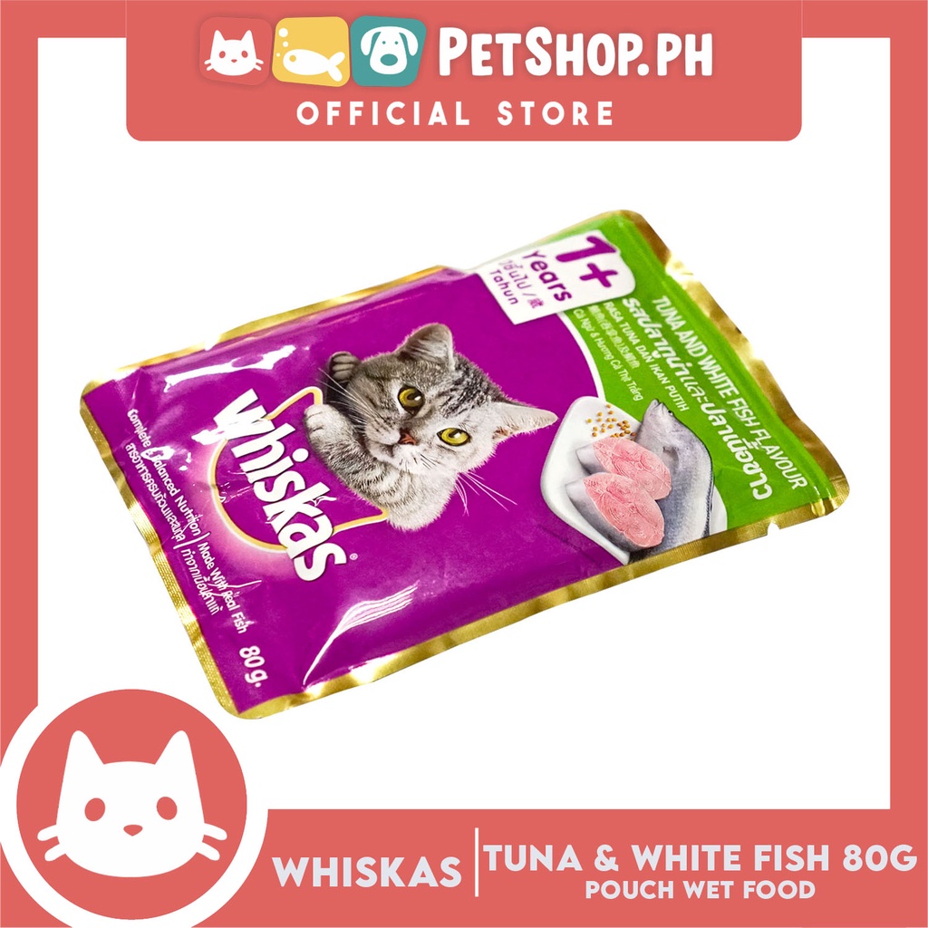 12pcs Whiskas Tuna and White Fish Pouch Cat Wet Food 80g #2