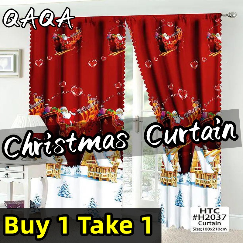 Christmas Curtain Sale For Window Set 3 In 1 Kurtina Sale For Window