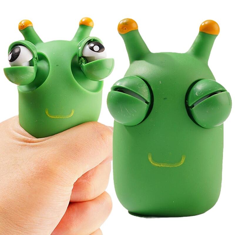 Funny Eyeball Squeeze Toy Green Eye Caterpillar Pinch Toys Kids Stress Relief Fidget Toy