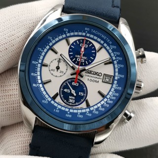 Seiko 1950 Waterproof Calendar Casual Quartz Six-Hand Multifunction World Chronograph Leather Strap #4