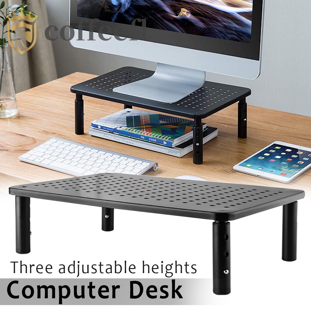 CE Monitor Stand Riser 3 Height Adjustable Stand Desktop with Mesh