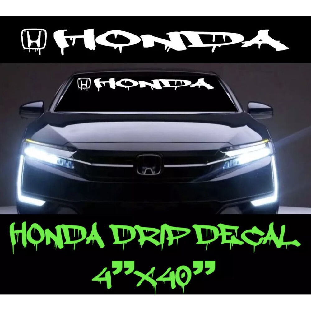 Honda DRIP Graffiti Windshield Decal Sticker, Vinyl JDM Turbo Emblem ...