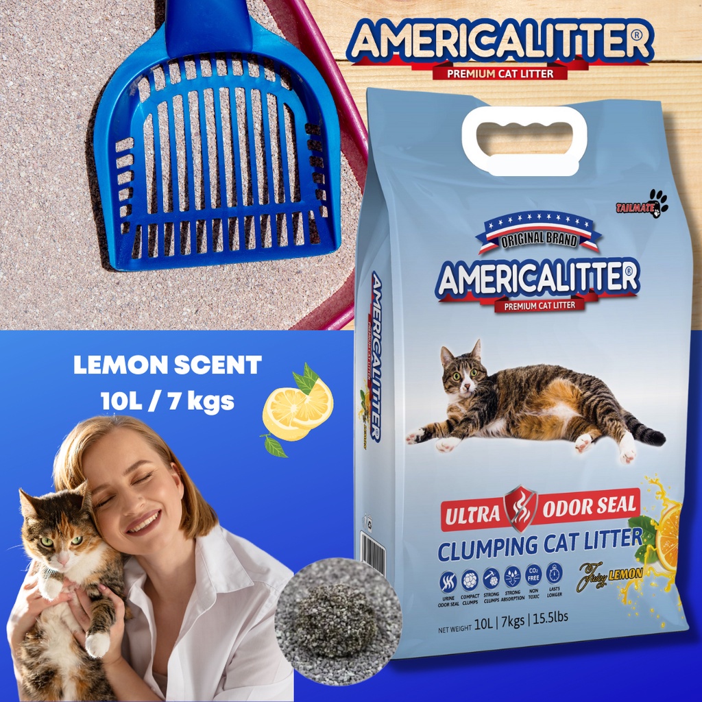 10 liters AmericaLitter ultra odor seal lemon cat litter sand 10L / 7