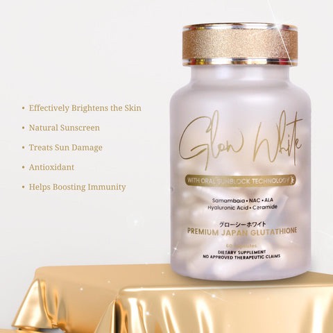Buy 1 Get 1 Glow White Japan Premium Glutathione with Sunblock Technology (60 caps/bottle)