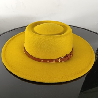 Ladies Wool Fedora Hats For Women Men Red Hat Luxury  Church Panama Bump Cap Fedora Hats With Brown Belt Wholesale 2022 #9