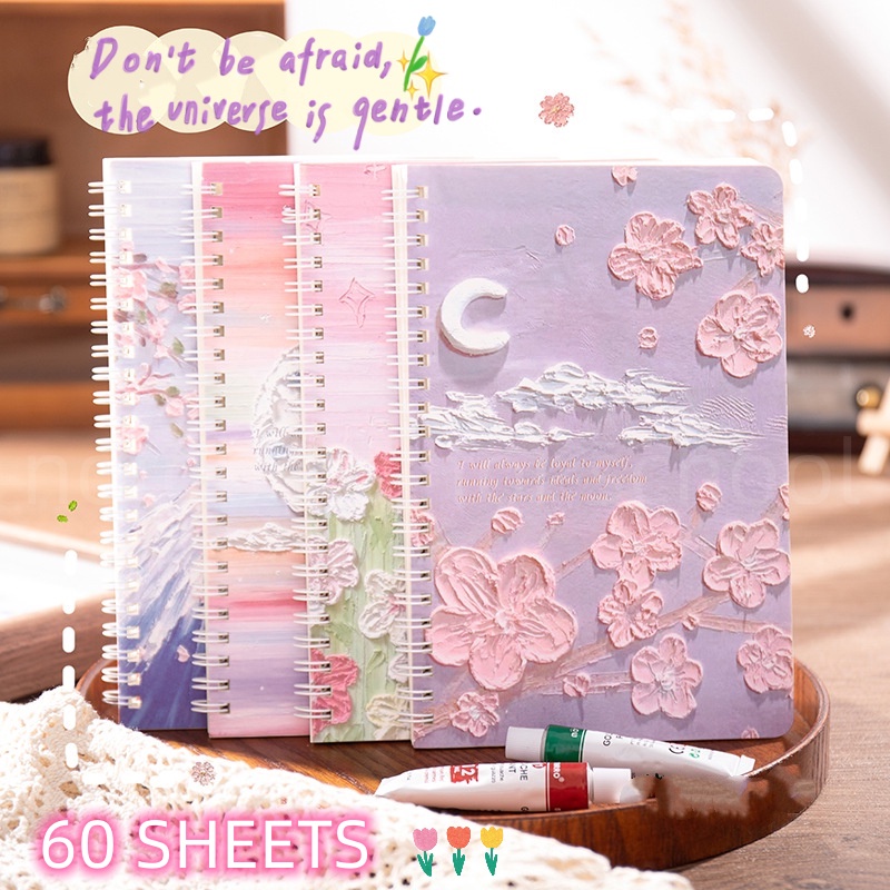 A5 Oil Painting Coil Notebook Spiral Landscape Aesthetic Classroom