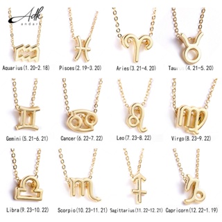ADK Zodiac Sign Necklace for Women 12 Constellation Pendant Necklace ​Female Elegant Gold Color Choker Necklaces Jewelry #4