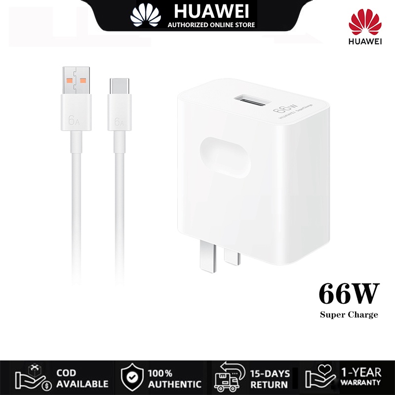 Huawei Charger 66w Super Fast Charging Adapter Original Wall Chargers With 6a Cable Support