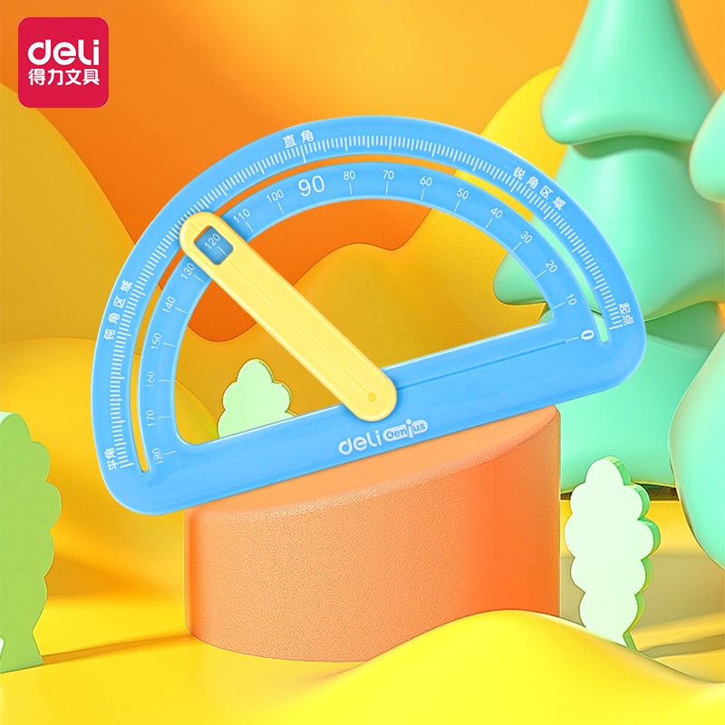 Deli Angle Learning Protractor Movable Angle Teaching Protractor 180