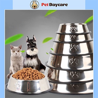 ❤️❤️Pet Daycare pet bowl stainless Dog Bowl with Rubber Anti-Slip Food Water Feeder Durable Pet Bowl