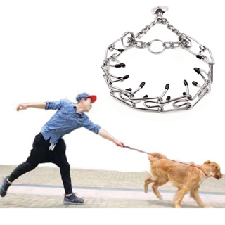 Pet Choker Quick Release Durable Chain Iron Outdoor Walking Dog Prong Collar With Snap Buckle Pinch Training Puppy Practical