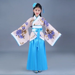 New Style Children's Costume Tang Girls' Fairy Clothing Performance Ancient Princess Guzheng Hanfu Imperial Concubine #4
