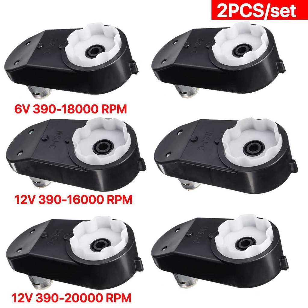 2pcs 6V/12V 390 Children Electric Car Gearbox w/Motor Kids Rideon